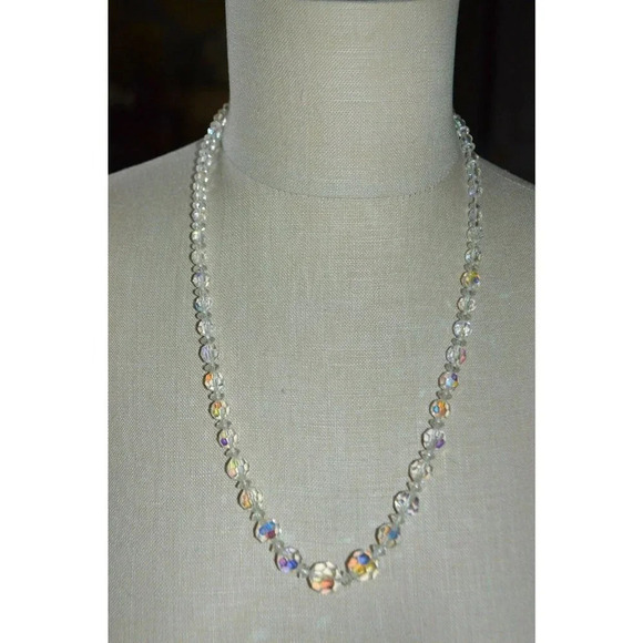 Sterling Silver .925 Clear Cut Crystal Beaded Art - Picture 1 of 4